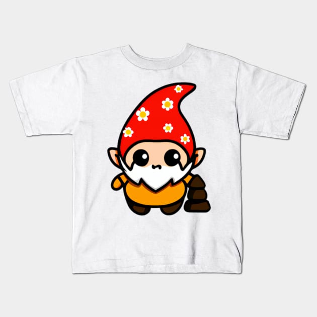 Cute Daisy Gnome Kawaii Kids T-Shirt by Shadowbyte91